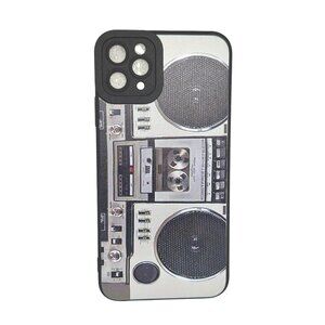 Retro Boombox iPhone 11 Pro Max Case | Black Slim Shockproof 90s Cassette Player
